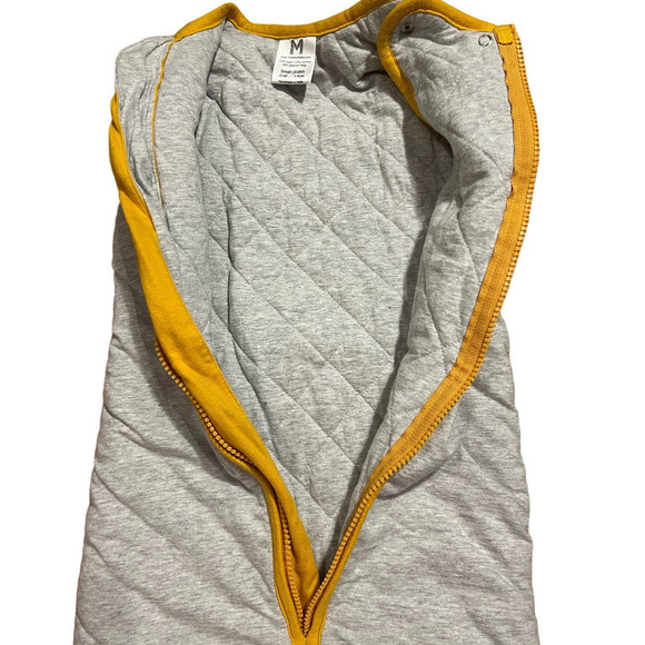 Malabar Baby Sleep Sack Gray and Yellow Organic Cotton Size Small 0-6 Months - Picture 3 of 4